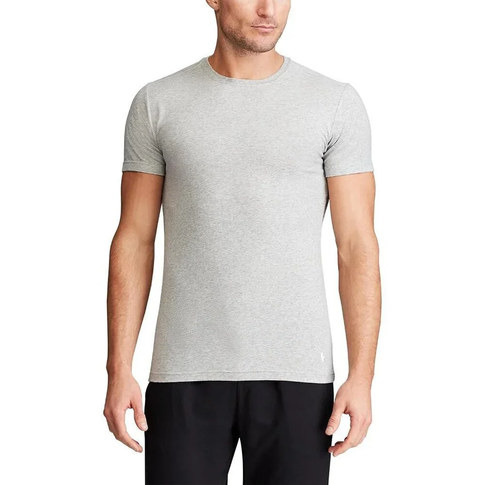 Mens Slim Fit Stretch Crew Undershirts 3-Pack